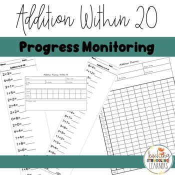 Preview of Progress Monitoring Addition Fluency to 20!