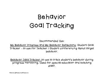 Preview of Special Education Progress Monitoring Behavior Tracker