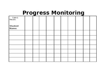 Preview of Progress Monitoring Form