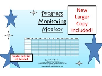 Preview of Progress Monitoring Monitor Revised (Pre-K through Adult, 1pg.)