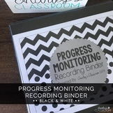 Editable IEP Progress Monitoring Binder (Black & White) | Special Education