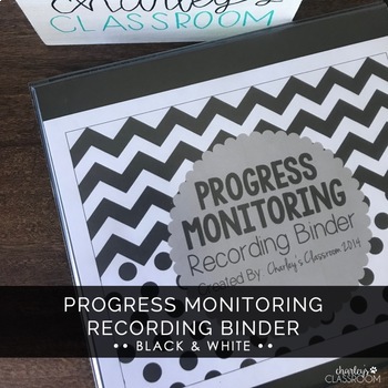 Preview of Editable IEP Progress Monitoring Binder (Black & White) | Special Education