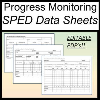 Preview of Progress Monitoring Sped [IEP Data Collection Sheets] [Editable Data Sheet]