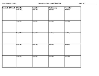 Preview of Progress Monitoring Template