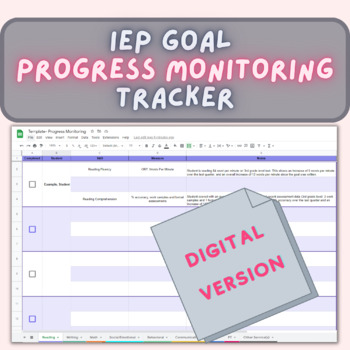 Preview of Progress Monitoring Tracker (IEP Goals)