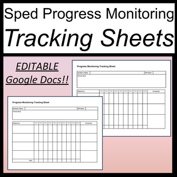 Preview of Progress Monitoring Tracking Sheets for Special Ed [Google Docs] [Editable]