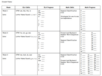 Preview of Progress Monitoring Tracking Tool