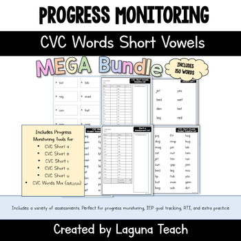 Preview of Progress Monitoring for IEPs & RTI: CVC Words Short Vowels Data Toolkit BUNDLE