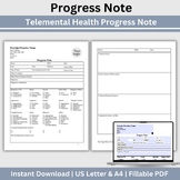 Progress Notes for Telemental Health Therapists, Printable