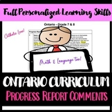 Progress Report Comments (Intermediate Ontario In Person a