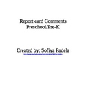 Progress Report Comments Preschool PreK
