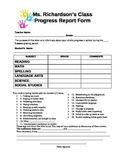 Progress Report Form