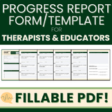 Progress Report Form/Template for SLPs, Clinicians, and Te