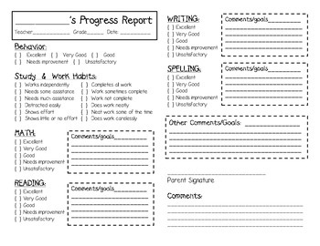 Preview of Progress Report- Goals Centered
