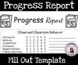 Progress Report Log Back To School Teacher Form