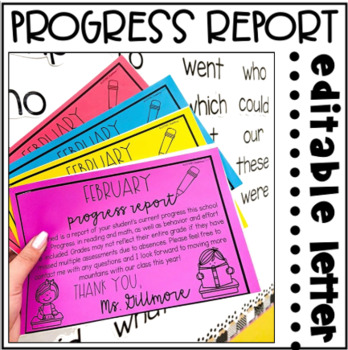 Preview of Progress Report Parent Letter