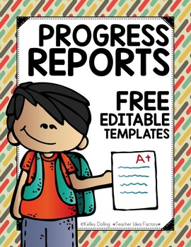 Progress Report Template Freebie Editable Tpt