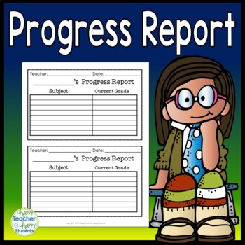 Preview of Student Progress Report: Use Weekly, Quarterly, at Conferences or Any Time!