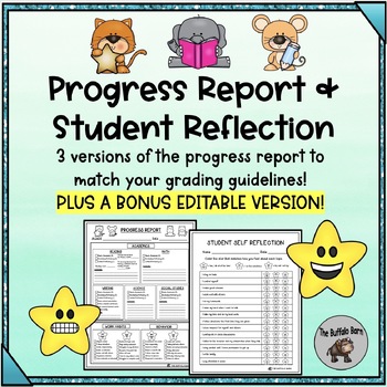 Preview of Editable Progress Report Template and Student Reflection for Conferences