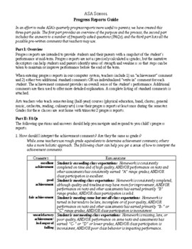 Preview of Well-written sample of Progress Reports Guide (Editable resource)