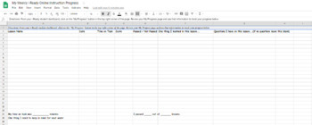 Preview of Progress Tracker for iReady (Google Sheet)