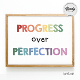 Progress over perfection, Mental health poster, Classroom 