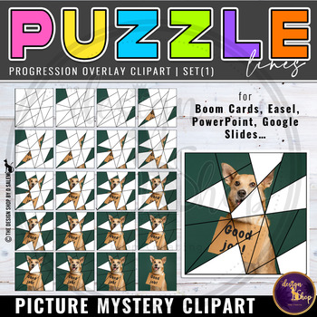 Preview of Picture Mystery Templates Puzzle Progression Overlay Lines Theme Set 1