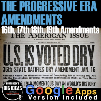 Preview of Progressive Era Amendments Primary Source Analysis + Google Apps Version