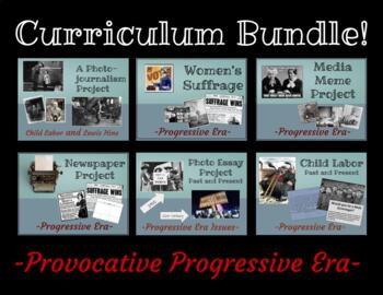 Preview of Progressive Era Bundle! Provocative! Child Labor, Muckrakers, Suffrage, Work