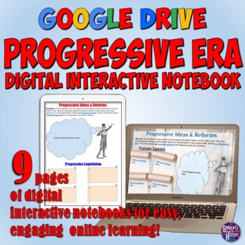 Preview of Progressive Era Google Drive Interactive Notebook Digital Resources & Activities