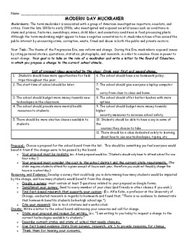 modern day muckraker assignment answer key