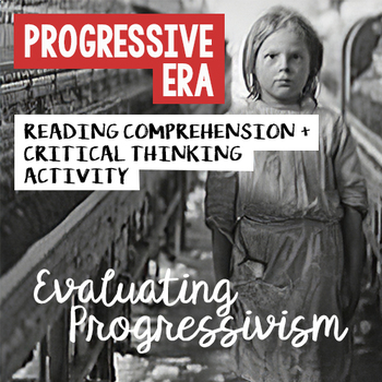 Preview of Progressive Era Reading Activity - Intro/Closure Worksheet