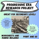 Progressive Era Reform Movements Research Project-No prep!
