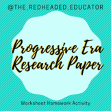 Progressive Era Research Paper - Gilded Age - Women's Righ