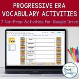 Progressive Era Vocabulary Activities for Google Drive