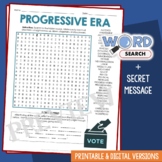 Progressive Era Word Search Puzzle Activity Vocabulary Worksheet