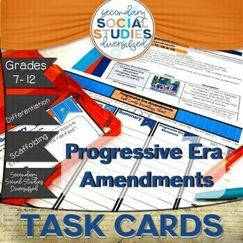 Preview of Progressive Movement Differentiated Task Cards and Notes Amendments 16-19