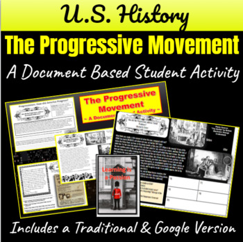 Preview of U.S History | Progressive Movement | Document Based Activity | Distance Learning
