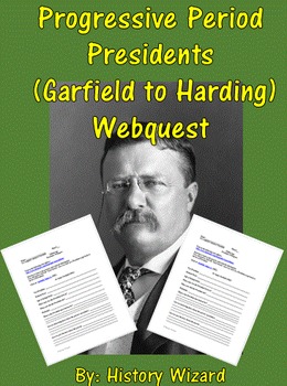 Preview of Progressive Period Presidents (Garfield to Harding) Webquest