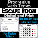 Progressive Verb Tenses Activity: Escape Room Grammar Review Game