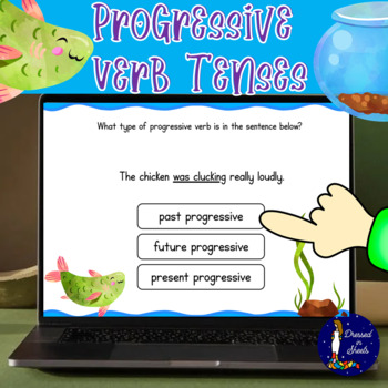 Preview of Progressive Verb Tenses BOOM Cards Quiz