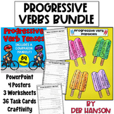 Progressive Verb Tenses Bundle: Worksheets, Task Cards, Cr