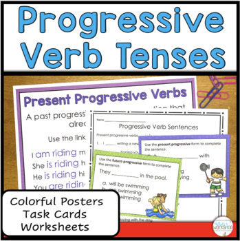 Preview of Progressive Verb Tense Worksheets and Activities
