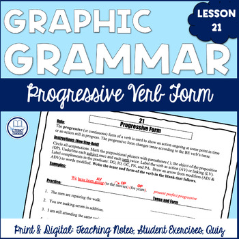 Progressive or Continuous Verbs - English Grammar Lesson 21 - Print &  Digital