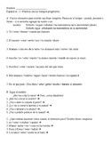 Progressive tense practice sheet for Spanish 4