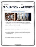 Prohibition in America - Webquest with Key