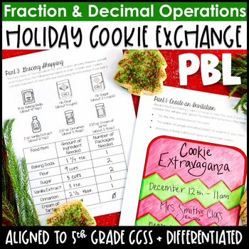 Preview of Christmas Project Based Learning | Holiday Cookie Exchange Math Project
