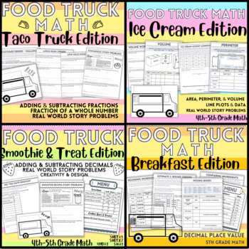 Preview of Project Based Learning: FOOD TRUCK MATH BUNDLE - 5th Grade