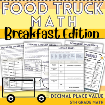 Preview of Project Based Learning - FOOD TRUCK MATH: Breakfast Truck- DECIMALS