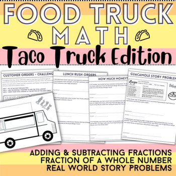 Preview of Project Based Learning - FOOD TRUCK MATH FRACTIONS: Taco Truck